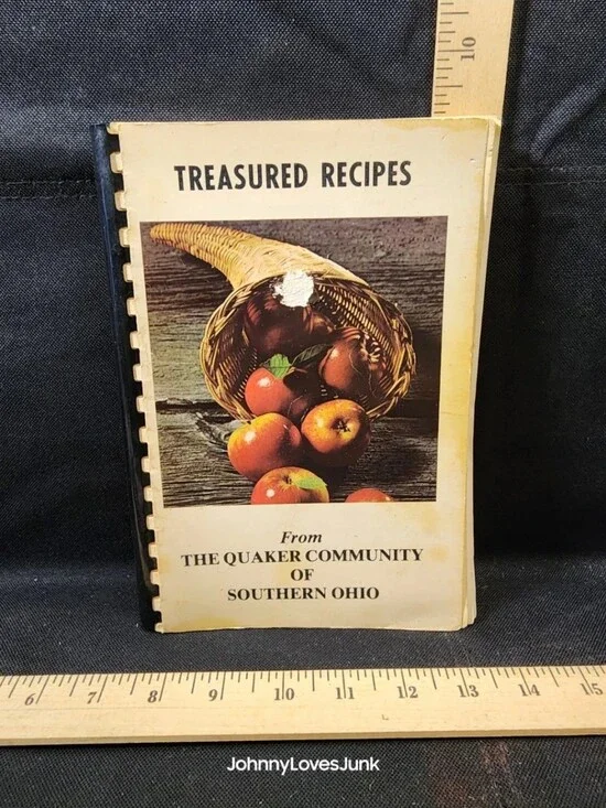 Treasured Recipes Southern Ohio Quaker Community Cookbook Complete Used Amish
