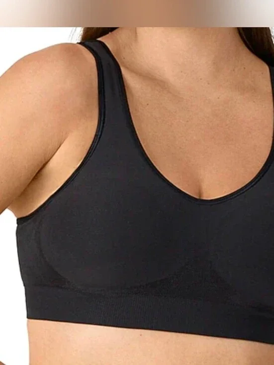Bali Comfort Revolution Black Bra Wireless Womens Sz 34B Support