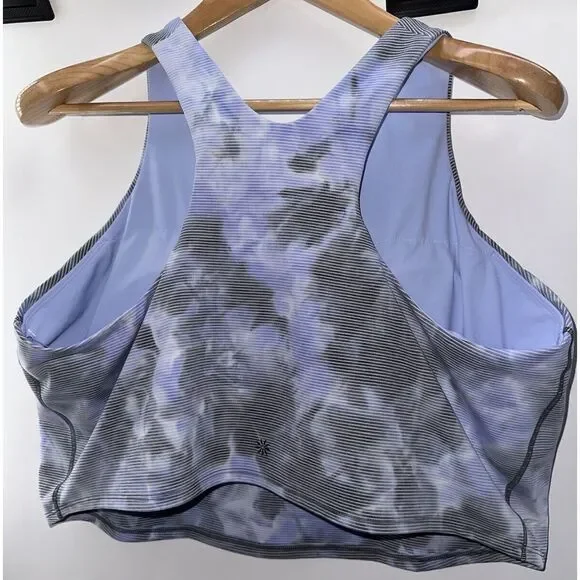 ATHLETA NWT Conscious Crop Sports Bra Tank Size 3XL High Neck Gym‎ Tie-Dye
