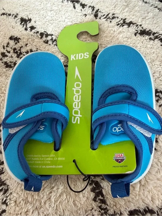 NWT Speedo Kids Shore Explore Water Shoes Azure Blue Boys Size S 5-6 Beach pool
