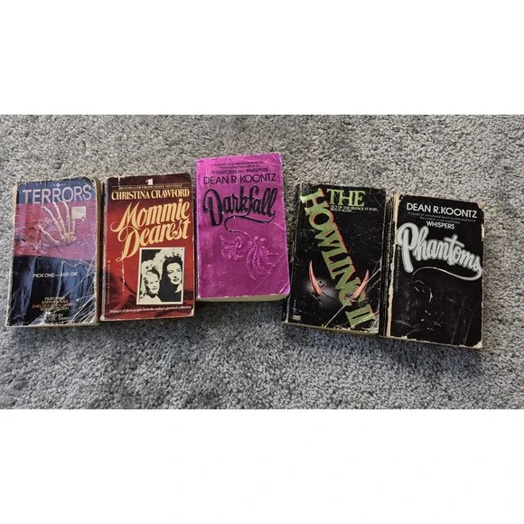Dean Koontz 5 Vintage‎ Terrors Mommie Dearest, Darkfall The Howling2 Phantoms