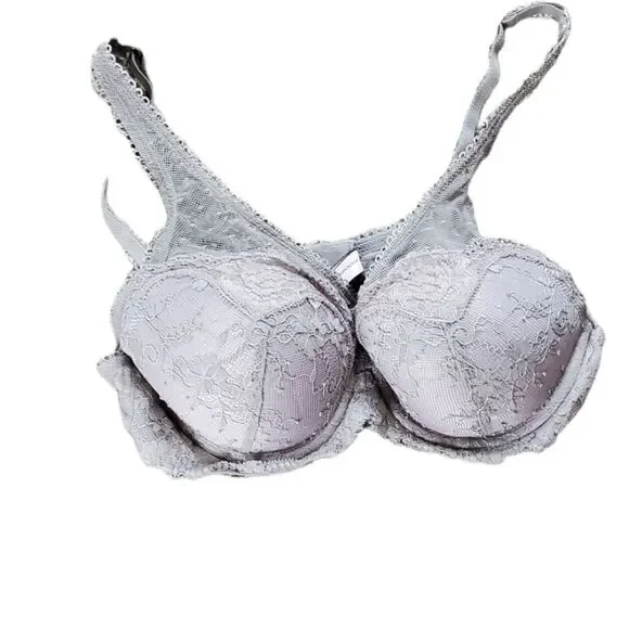 (HH). Victoria's Secret Dream Angels Demi Lace Gray Bra