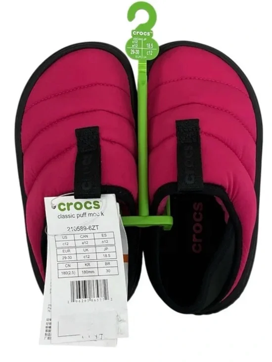 Crocs Kids Classic Puff Moc Little/Big Kid Size 12 Dragon Fruit Multi NEW