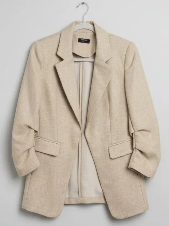 The Workshop Dori Ruched Sleeve Blazer Size S
