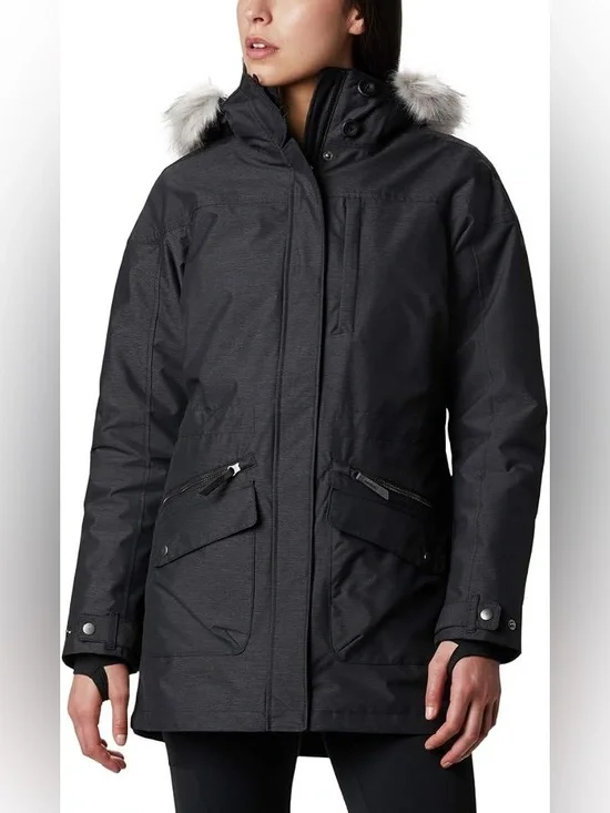 Columbia Women’s Carson Pass Interchange Jacket Coat Black Small Ski Winter Snow