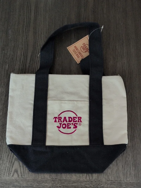 NWT Trader Joe's Navy Mini Canvas Tote Bag