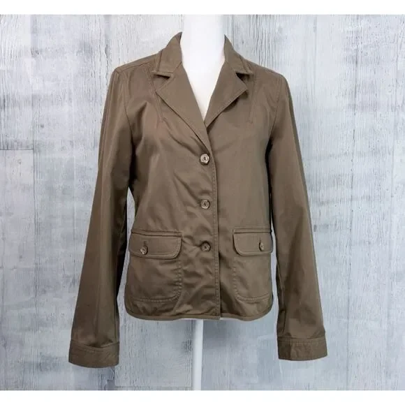 J Jill Blazer Women's S Long Sleeves Pockets 100% Cotton Button Jacket (NWT)