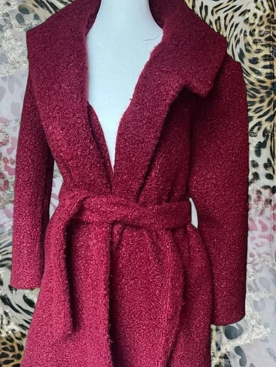 NYCC Rich Wine Colored Wool Overcoat