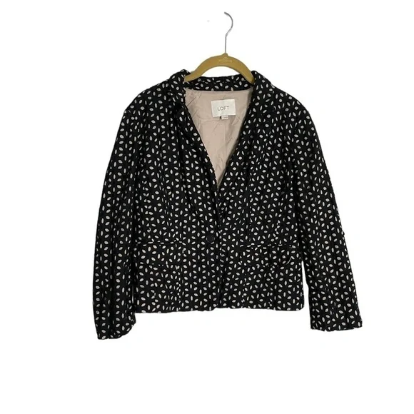 Loft Eyelet Black Nude Blazer 2 Button 6
