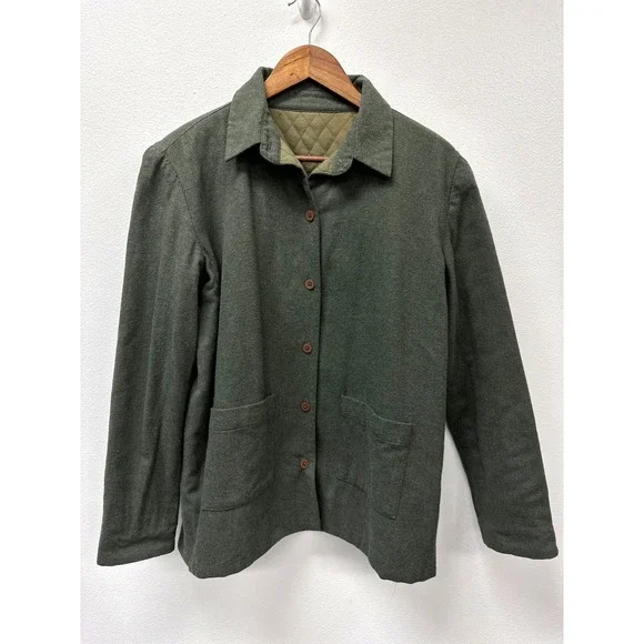Unbranded Quilt Lined Flannel Shacket‎ Olive Green M