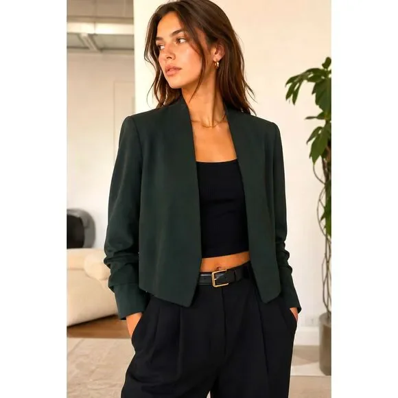 Aritzia BABATON Green Open Blazer Jacket Top   Women's Size 2 Medium