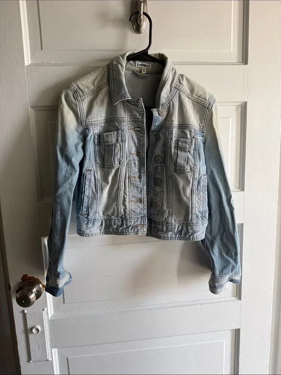 Express Light Blue Ombre Denim Jacket