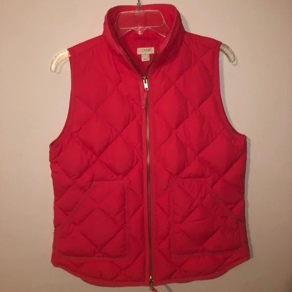 J Crew Puffer Vest Bright Coral