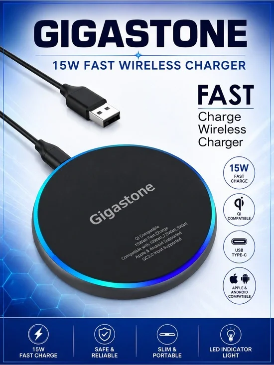 Gigastone Fast Charge Black Wireless Charger