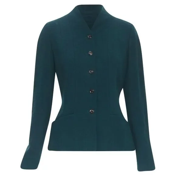 Karl Lagerfeld Green Wool Blazer Jacket