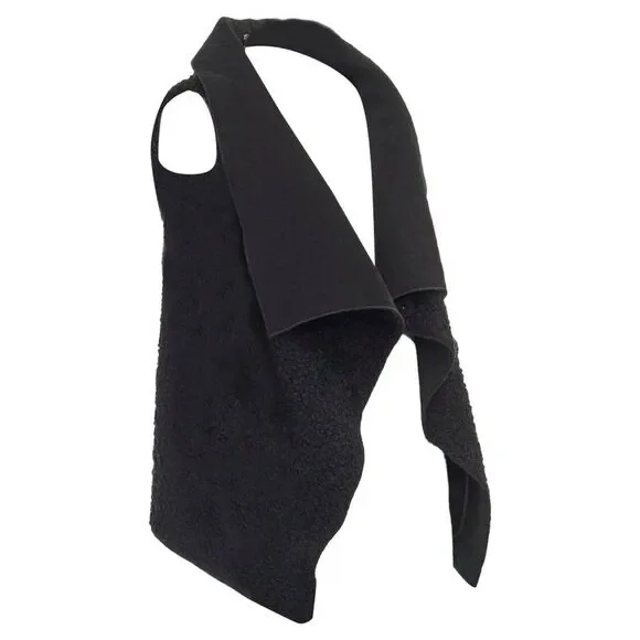 Roland Mouret Wool Mohair Draped Vest