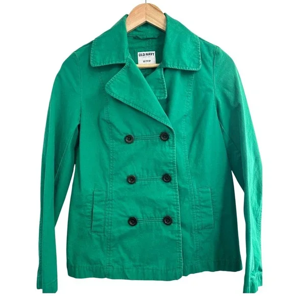 Old Navy Women's‎ Green Double Breasted Blazer XS