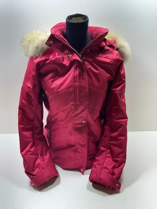 Metropolis Legacy Couloir Women’s Ski Parka Sz 10 Red Faux Fur Hood Full Zip