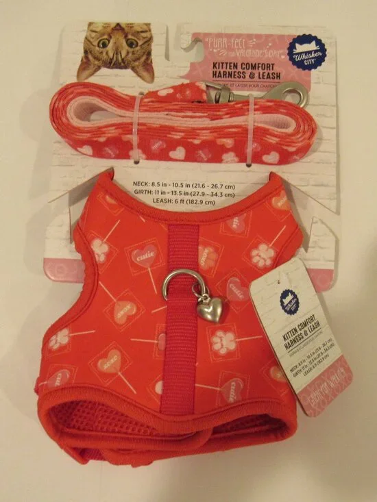 NEW KITTEN/SMALL CAT COMFORT HARNESS WITH MATCHING LEASH