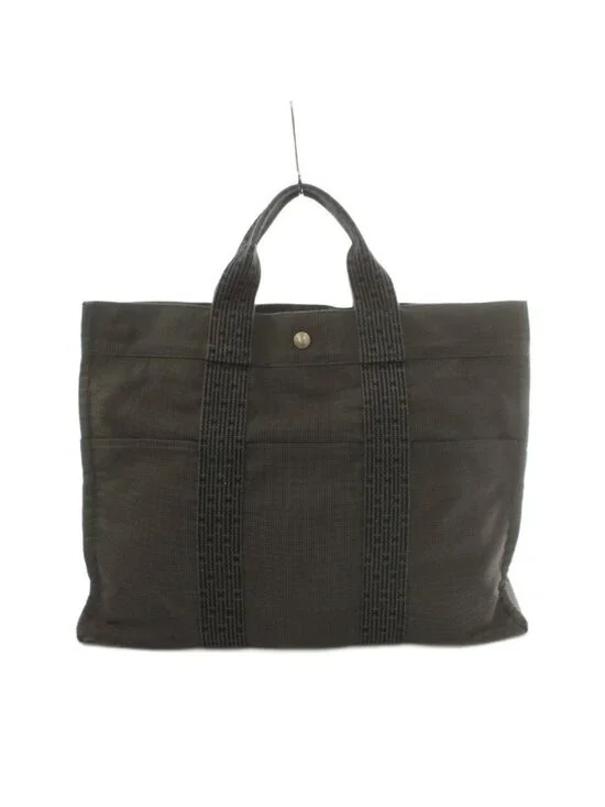 Hermes Her Line MM Tote Canvas Dark Gray