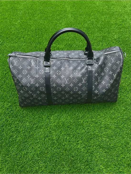 Louis Vuitton Gray Monogram Keepall Travel Duffel Bag