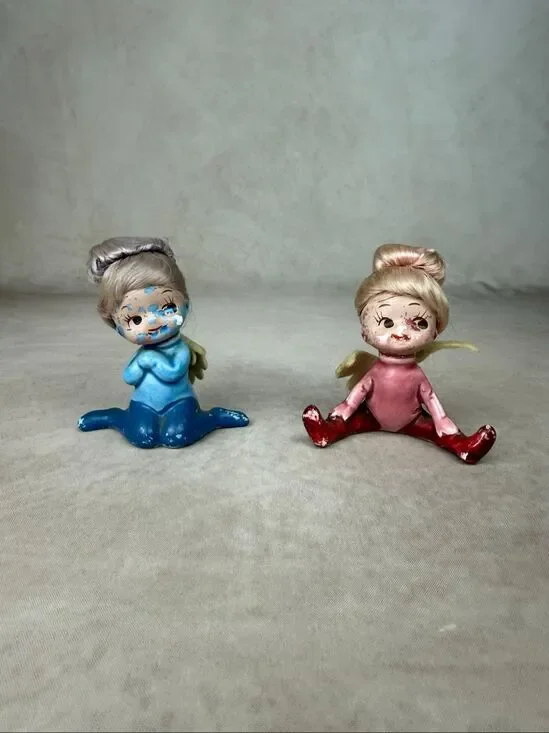 Vintage Pixie Elf Angel Figurines READ Rare 1970s