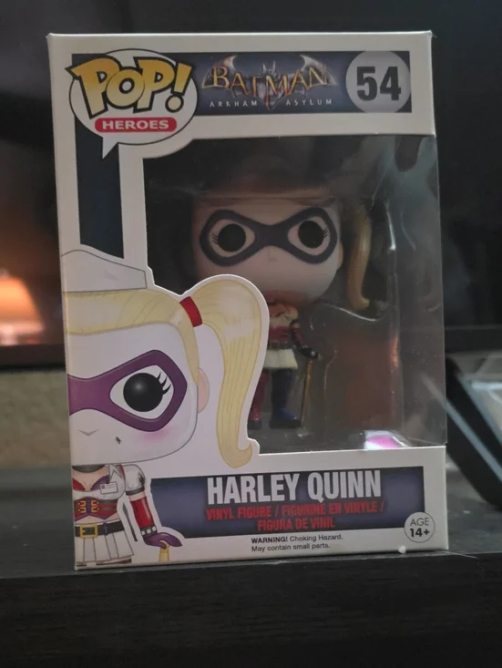 Funko Harley Quinn Vinyl Figure in Purple Mask and Blonde Hair