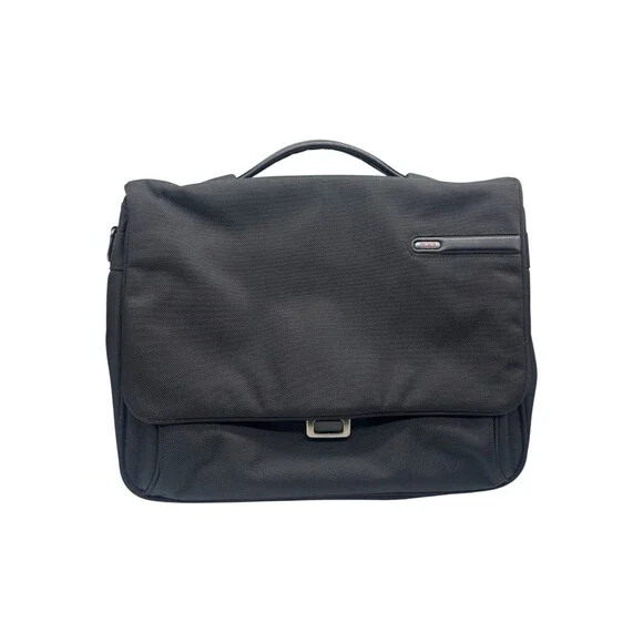Tumi FXT Ballistic Nylon Laptop Briefcase Pushlock Black Business Bag No Strap
