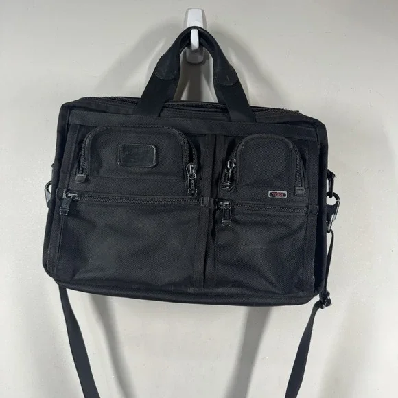 TUMI Alpha T-Pass 26141DH Laptop Bag Expandable Briefcase Luggage Black Nylon
