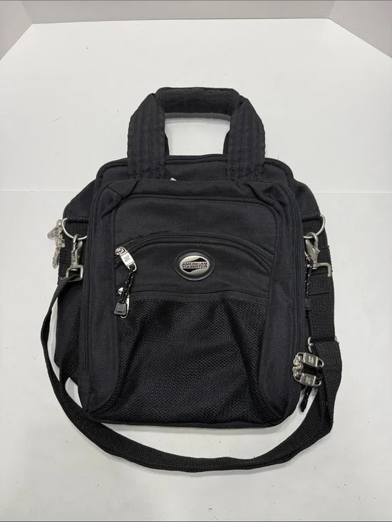 American Tourister Black Compact Laptop Bag with Crossbody Strap