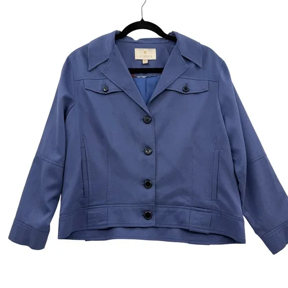 Etcetera Womens‎ Jacket Size 10 Blue Purple Lightweight Spring Coastal