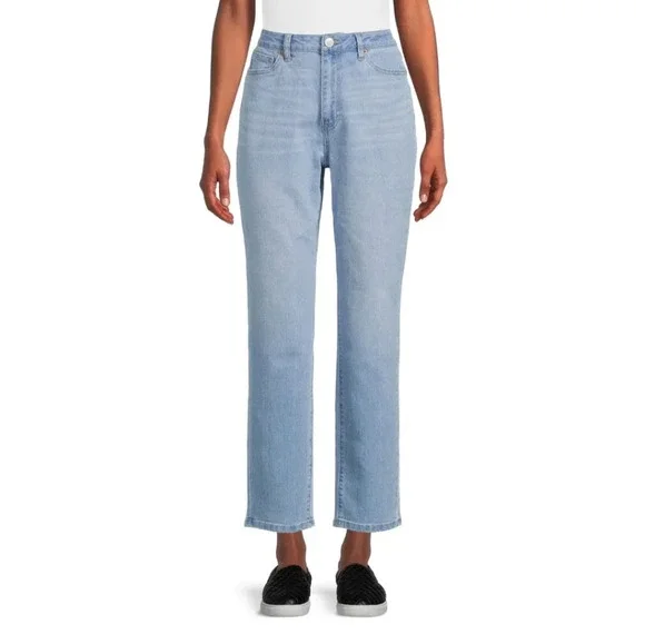 No Boundaries Juniors' High Rise Mom Jeans Light Wash Size 13 NWT