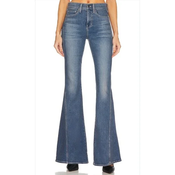 Veronica Beard Sheridan Exaggerated Flare Jeans Womens 25 Blue High Rise Denim