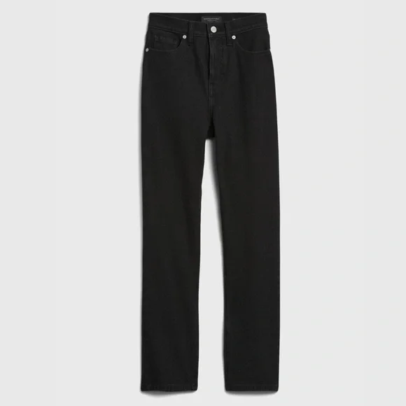 Banana Republic Premium Denim Ultra High Rise Slim Fit Black Jeans 30 Long