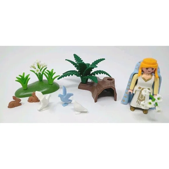 1995 Playmobil #3836 The Good Fairy Magic Series Doves & Rabbits Incomplete