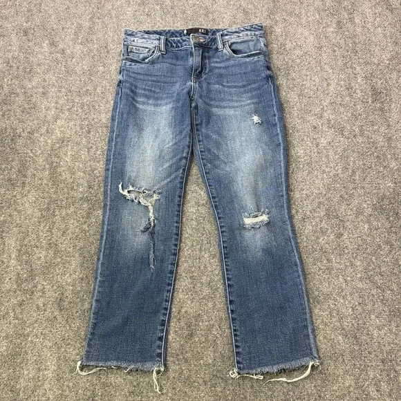 KUT From The Kloth Reese Ankle Straight Jean Womens 10 (30 Waist)‎ Distressed