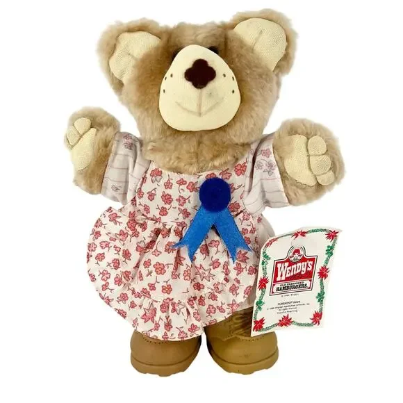 80s Wendy’s Furskins Blue Ribbon Hattie Bear 1980s Vintage