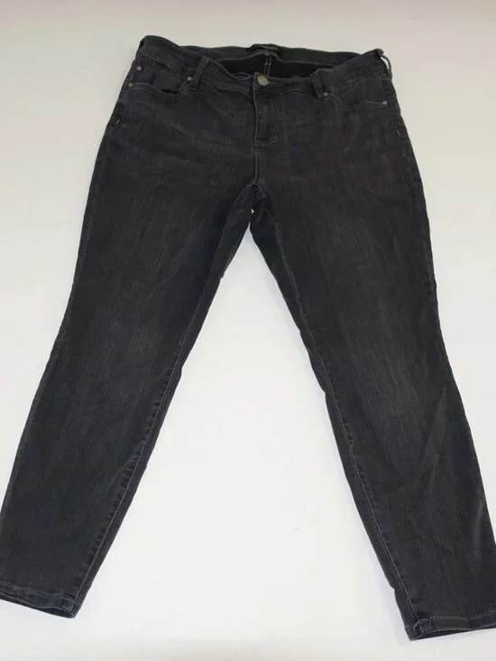 Liverpool Women's Abby Ankle Skinny Jeans Size 18W Gray Mid Rise Stretch Denim