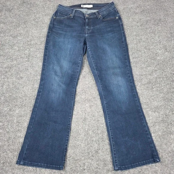 Levis 529 Curvy Bootcut Jeans Womens 12 Dark Wash‎ Denim Mid Rise Stretch 26609