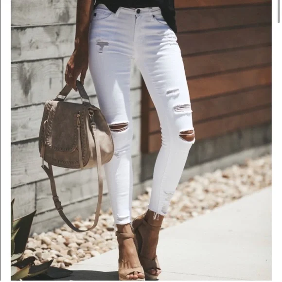 VICI KanCan white distressed skinny jeans