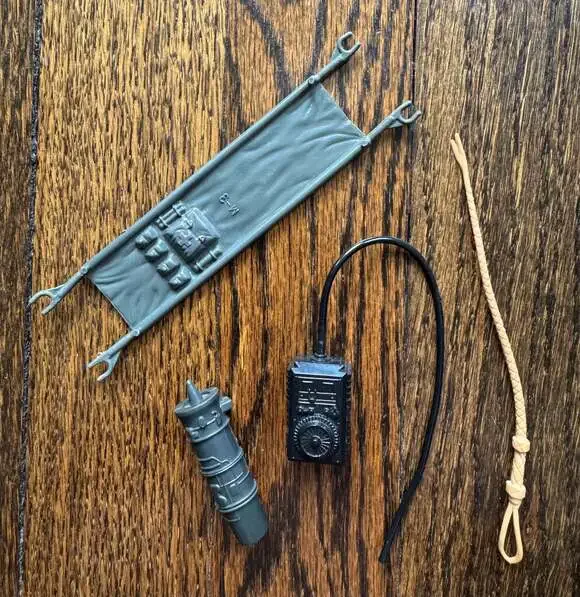 VTG ‘80s G.I. Joe LOT (4 pcs - Stretcher, Turbine Motor, Radio Backpack, Whip)