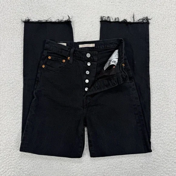 Levi's Premium Ribcage Straight Jeans Womens 25 (25x28) Streetwear Grunge Casual