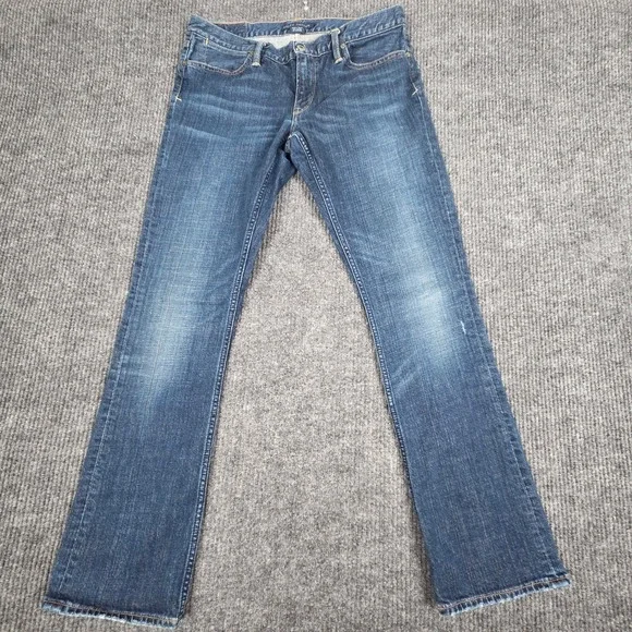 Ralph Lauren Madison Jeans Women's 31x32 Blue Denim‎ Bootcut Flare Distressed