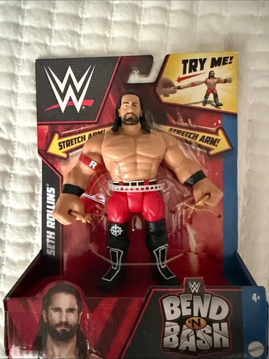 WWE Seth Rollins Bend 'N' Bash Figure - Red, Black, Flesh