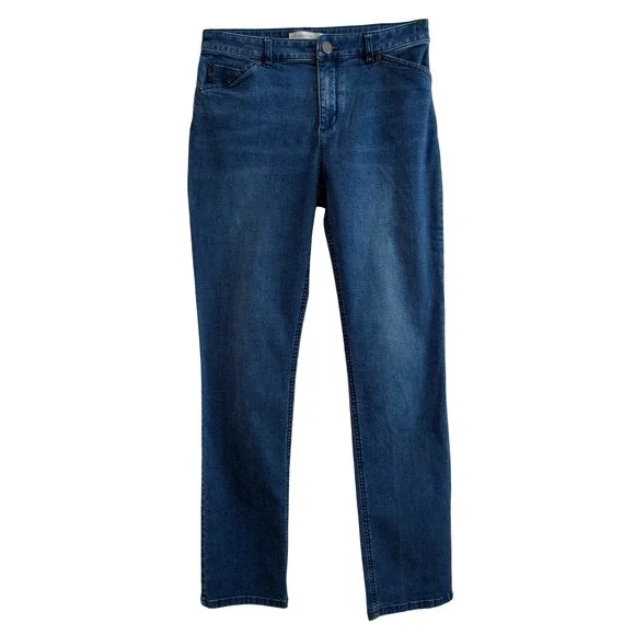J. Jill Tried & True Fit Slim Leg Jeans Medium Wash Blue Stretch Denim Womens 4