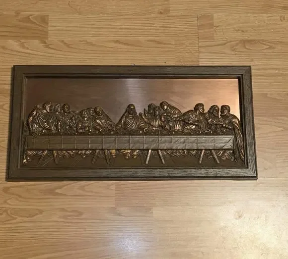 Vintage Coppercraft Guild The Last Supper 3D Wall Hanging Religious Art