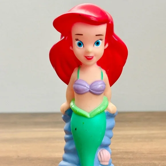 Vintage DISNEY Princess ARIEL Little Mermaid Vinyl Bath Toy Figure Cake Topper