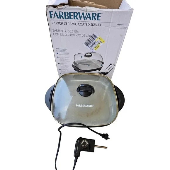 Farberware 12-Inch Electric Skillet‎ Ceramic Non-Stick FW61100027877 1200W E3