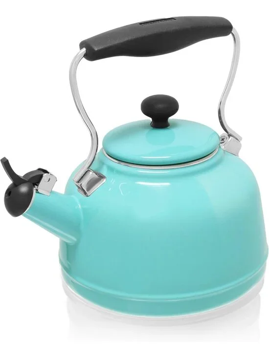 Aqua Blue Kitchen Whistling Tea kettle 1. 7Quart Enamel Stainless Steel Tea Pot