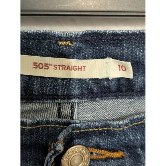 Levi's 505 Straight Leg Jeans Womens 10M Dark Wash Denim W30 L32 Mid Rise 15505